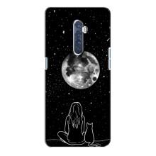 Чехол с рисунком кот на Oppo Reno 2 – Девушка с котом