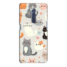 Чехол с рисунком кот на Oppo Reno 2 – Коллаж котов
