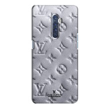 Текстурный Чехол Louis Vuitton для Оппо Рено 2 (Белый ЛВ)