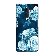 Чехлы (ART) Цветы на Oppo Reno 2Z (VPrint) (Голубые Бутоны)