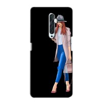 Чехол с картинкой Модные Девчонки Oppo Reno 2Z (Девушка со смартфоном)