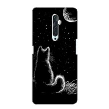 Чехол с принтом для Oppo Reno 2Z (AlphaPrint) Модные коты – Котик и луна