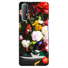 Брендновые Чехлы для Oppo Reno 3 Pro - (PREMIUMPrint) (Nike цветы)