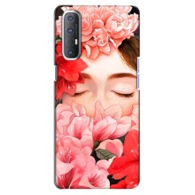 Чехлы (ART) Цветы на Oppo Reno 3 Pro (VPrint) (Глаза в цветах)