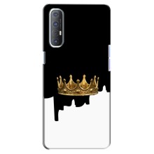 Чехол (Корона на чёрном фоне) для Оппо Рено 3 Про – Золотая корона