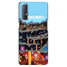 Чехол Майнкрафт на Oppo Reno 3 Pro (AlphaPrint) Minecraft (фон Minecraft)