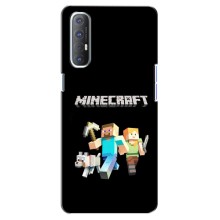 Чехол Майнкрафт на Oppo Reno 3 Pro (AlphaPrint) Minecraft (герои Minecraft)