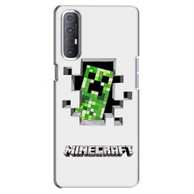 Чехол Майнкрафт на Oppo Reno 3 Pro (AlphaPrint) Minecraft (крипер Майнкрафт)