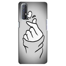 Чехол с принтом для Oppo Reno 3 Pro (AlphaPrint - Знак сердечка) – Значок Love