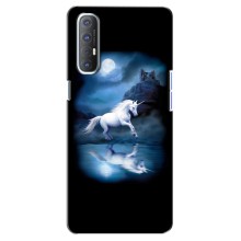 Чехол для Оппо Рено 3 Про - (Единорожки - Новинки) (AlphaPrint) (Единорог)
