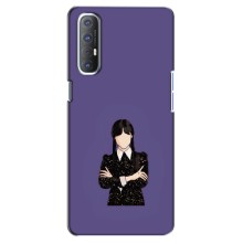 Чехлы Венсдей на Oppo Reno 3 Pro Уэнсдей (AlphaPrint) (Уэнздей в черном)