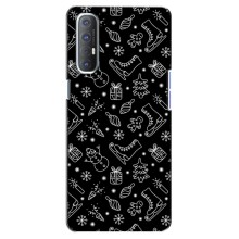 Новогодние, Праздничные Чехлы для Oppo Reno 3 Pro - 2024 год (Новогодний фон)