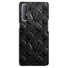 Текстурный Чехол Louis Vuitton для Оппо Рено 3 Про – Черный ЛВ