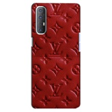 Текстурный Чехол Louis Vuitton для Оппо Рено 3 Про – Красный ЛВ