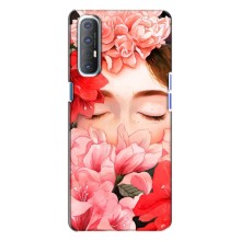 Чехлы (ART) Цветы на Oppo Reno 3 (VPrint) (Глаза в цветах)