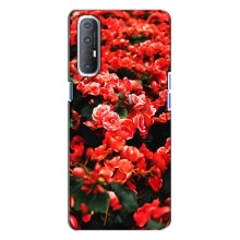 Чехлы с Цветами для Oppo Reno 3 (VPrint) (Цветы красные)