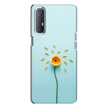 Чехлы с Цветами для Oppo Reno 3 (VPrint) (Желтый цветок)