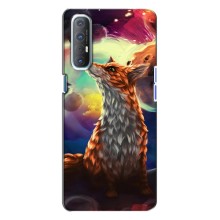 Чехлы с картинкой Лисички для Oppo Reno 3 (VPrint) (Лисица в космосе)