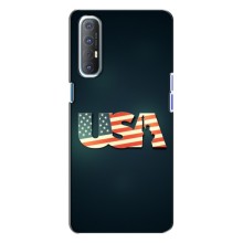 Чехол Флаг USA для Oppo Reno 3 (USA)