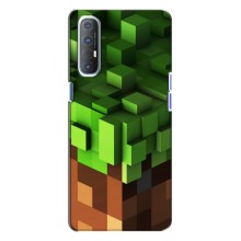 Чехол Майнкрафт на Oppo Reno 3 (AlphaPrint) Minecraft (текстура Майнкрафт)