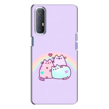 Чохол на OPPO Reno 3 з Котиками (VPrint) (Радужний котик)