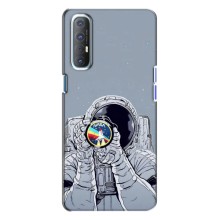 Чехол NASA для Oppo Reno 3 (AlphaPrint) (Космонавт фото)