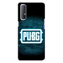 Чехол PUBG для Оппо Рено 3 (AlphaPrint) (Лого PUBG)
