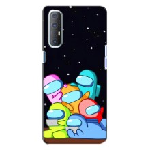 Чехол Амонг Ас для Oppo Reno 3 (AlphaPrint) (Скины в космосе)