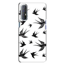 Чехол с птицами на Oppo Reno 3 (VPrint) (Ласточки)