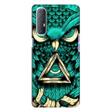 Чехол с птицами на Oppo Reno 3 (VPrint) (Сова с глазом)