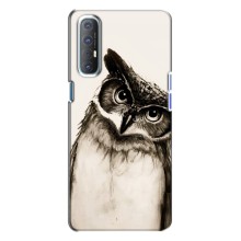 Чехол с птицами на Oppo Reno 3 (VPrint) (Сова)