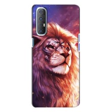 Чехол со Львом для Oppo Reno 3 (VPrint) (Красочный Лев)