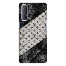 Чохол Стиль Louis Vuitton на Oppo Reno 3 – LV на білому