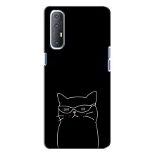 Чехол с рисунком кот на Oppo Reno 3 (Равнодушный кот)