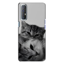 Чехол с рисунком кот на Oppo Reno 3 (Пара котов)