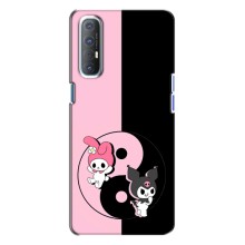 Чехол с кроликом Куроми на Oppo Reno 3 (Куроми Инь Янь)
