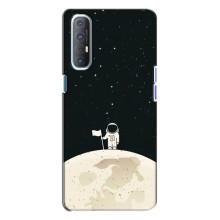 Космические Чехлы для Оппо Рено 3 (VPrint) (На луне)