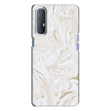 Мраморный чехол на Oppo Reno 3 (VPrint) (Белый мрамор)