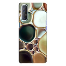 Мраморный чехол на Oppo Reno 3 (VPrint) (Радужный Мрамор)