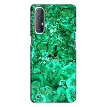Мраморный чехол на Oppo Reno 3 (VPrint) (Салатный Мрамор)