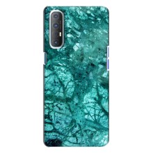 Мраморный чехол на Oppo Reno 3 (VPrint) (Зеленый мрамор)