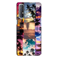 Силиконовый чехол с КАРТИНКАМИ лето для Oppo Reno 3 (AlphaPrint) (Летний отпуск)