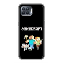 Чехол Майнкрафт на OPPO Reno 4 Lite (AlphaPrint) Minecraft (герои Minecraft)