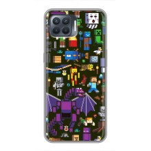 Чехол Майнкрафт на OPPO Reno 4 Lite (AlphaPrint) Minecraft (Коллаж Майнкрафт)