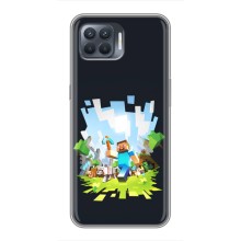 Чехол Майнкрафт на OPPO Reno 4 Lite (AlphaPrint) Minecraft (персонажи Minecraft)