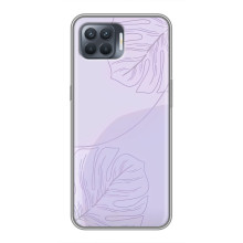 Чехол цветочный дизайн для OPPO Reno 4 Lite – Монстера фиолетовая
