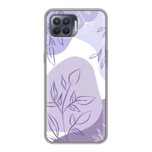 Силиконовый чехол с принтом в цветах на OPPO Reno 4 Lite – Фиолетовый дизайн
