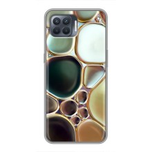 Мраморный чехол на OPPO Reno 4 Lite (VPrint) (Радужный Мрамор)