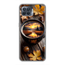 Чохол з унікальним дизайном 'Осінь з кавою' для OPPO Reno 4 Lite – Темна кава