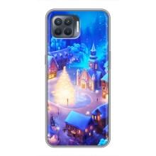 Рождественские Чехлы для OPPO Reno 4 Lite (VPrint) (Рождественский город)